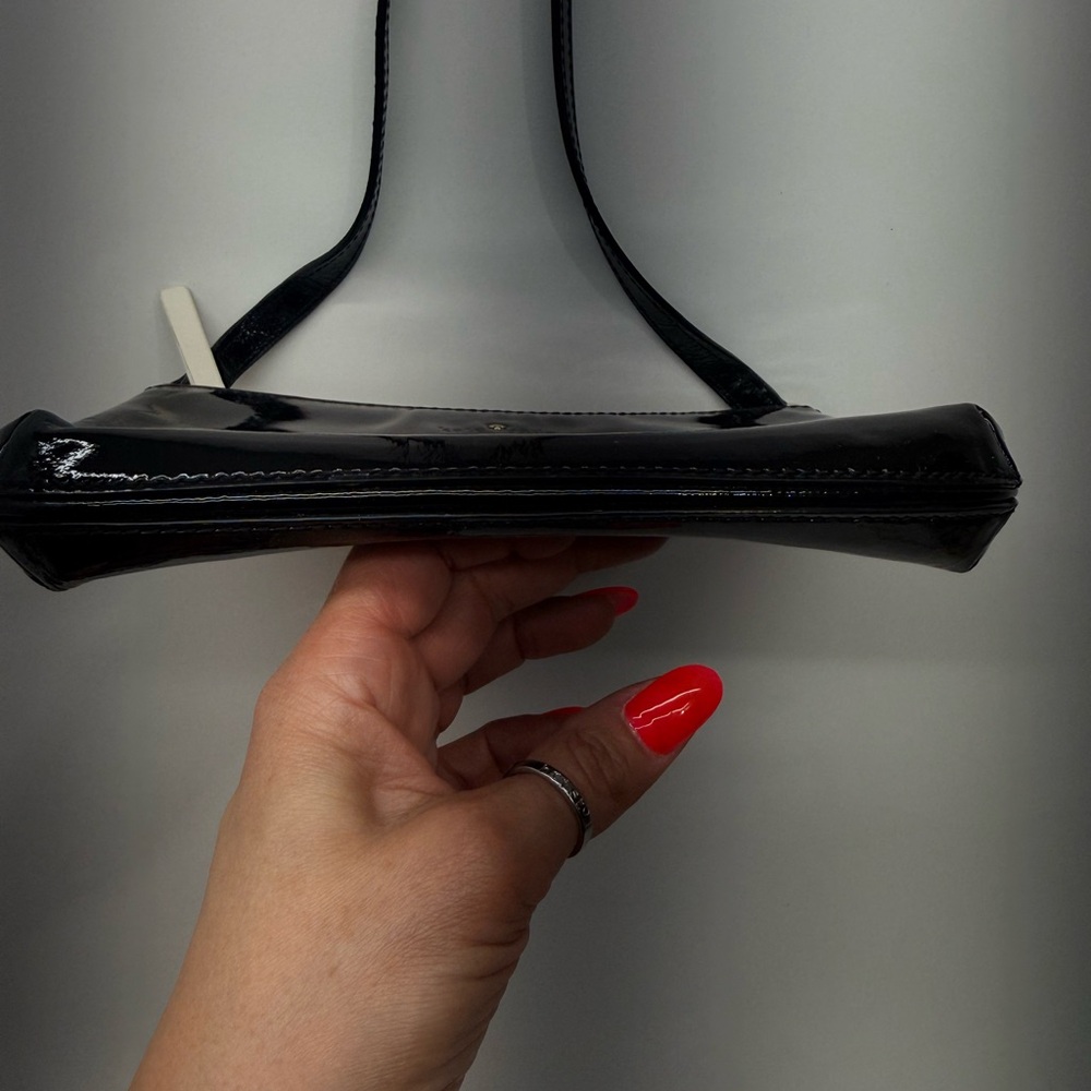 Kate Spade Black Patent Leather Crossbody with Gold Zip Pull - Picture 6 of 12